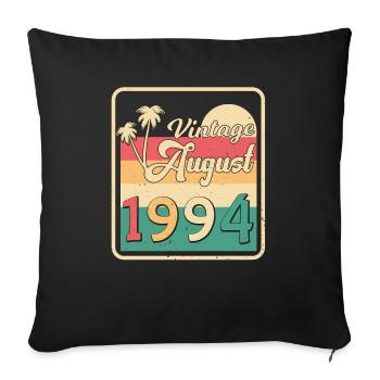 1994 August Retro - Sofakissenbezug 45 x 45 cm - Schwarz - Vorne