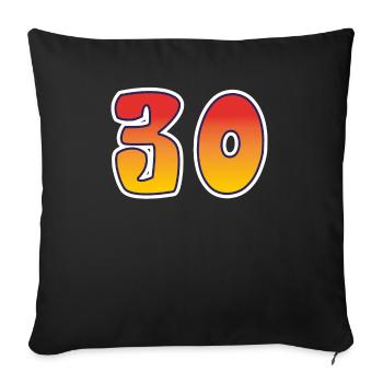 Number 30 Red - Orange Design - Sofa pillowcase 17,3'' x 17,3'' (45 x 45 cm) - black - Front