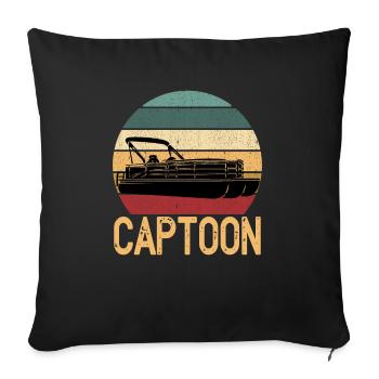 Captoon Vintage Cool Lake Bateau d’été - Housse de coussin décorative 45 x 45 cm - noir - Devant