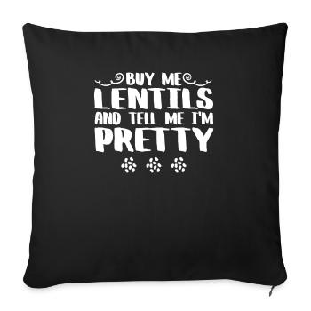Funny lentil shirt - Sofakissenbezug 45 x 45 cm - Schwarz - Vorne