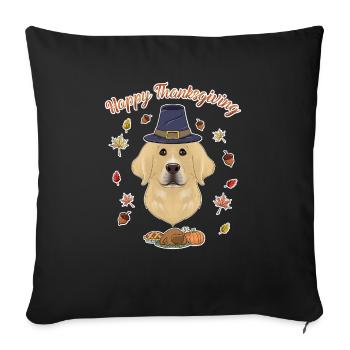 Happy Thanksgiving I Dog Lover I Labrador - Sofakissenbezug 45 x 45 cm - Schwarz - Vorne