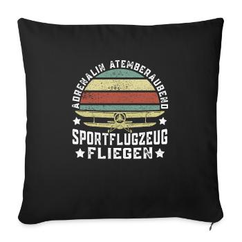 Adrenalin Atemberaubend Sportflugzeug Pilot - Sofakissenbezug 45 x 45 cm - Schwarz - Vorne