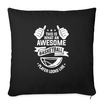 Ask Me About Basketball Actually You Don't Have To - Sofakissenbezug 45 x 45 cm - Schwarz - Vorne
