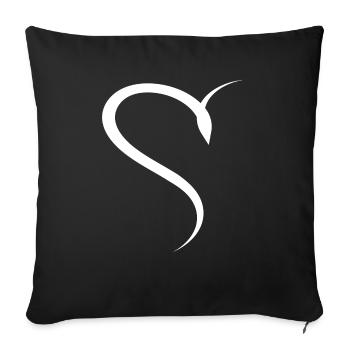 Simple Half Wise Heart - Sofa pillowcase 17,3'' x 17,3'' (45 x 45 cm) - black - Front