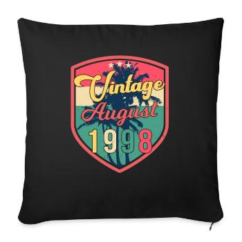 Meilleur mois de naissance Août 1998 - Housse de coussin décorative 45 x 45 cm - noir - Devant
