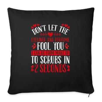 Infirmière de salle d’urgence Femmes Drôle Technicienne d’urgence - Housse de coussin décorative 45 x 45 cm - noir - Devant