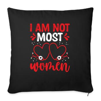 Infirmière aux urgences Je ne suis pas la plupart des femmes infirmières en salle d’urgence - Housse de coussin décorative 45 x 45 cm - noir - Devant