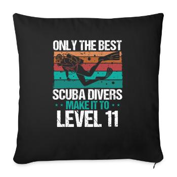 11 Scuba Diving Level 11 Year Diver Snorkeling - Sofa pillowcase 17,3'' x 17,3'' (45 x 45 cm) - black - Front