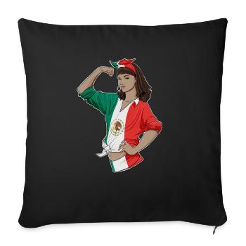 Mexican Girl Unbreakable I Mexican Heritage I - Sofa pillowcase 17,3'' x 17,3'' (45 x 45 cm) - black - Front