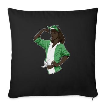 Nigerian Girl Unbreakable I Nigerian Heritage I - Sofa pillowcase 17,3'' x 17,3'' (45 x 45 cm) - black - Front
