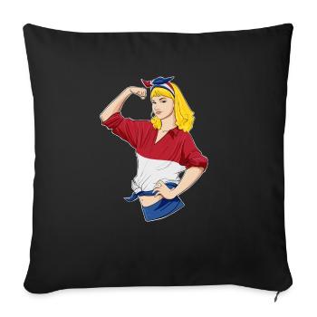 Fille hollandaise incassable I Héritage néerlandais I - Housse de coussin décorative 45 x 45 cm - noir - Devant