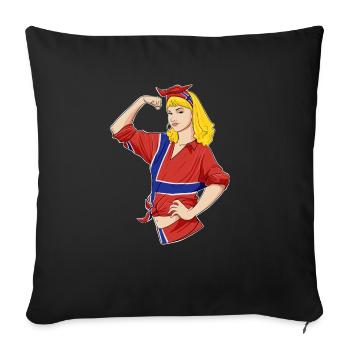 Norwegian Girl Unbreakable I Norwegian Heritage - Sofa pillowcase 17,3'' x 17,3'' (45 x 45 cm) - black - Front