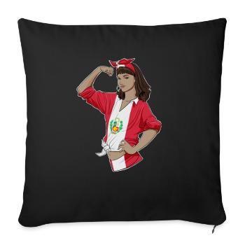 Peruvian Girl Unbreakable I Peruvian Heritage I - Sofa pillowcase 17,3'' x 17,3'' (45 x 45 cm) - black - Front