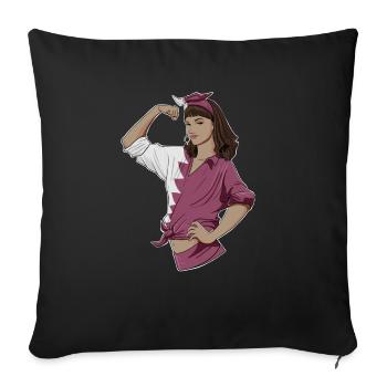Arab Girl Unbreakable I Arab Heritage I Qatar Flag - Sofakissenbezug 45 x 45 cm - Schwarz - Vorne