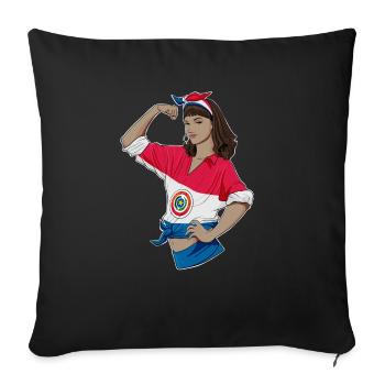 Paraguay Girl Unbreakable I Paraguay Heritage - Sofa pillowcase 17,3'' x 17,3'' (45 x 45 cm) - black - Front