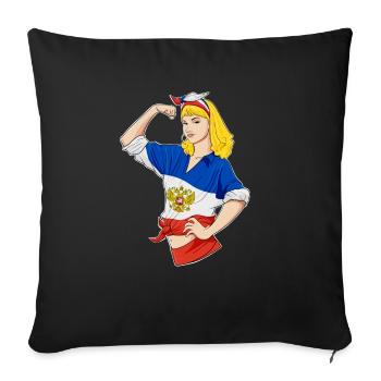 Russian Girl Unbreakable I Russian Heritage I - Sofakissenbezug 45 x 45 cm - Schwarz - Vorne