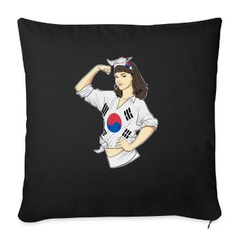 Fille sud-coréenne Incassable I Héritage Sud - Housse de coussin décorative 45 x 45 cm - noir - Devant