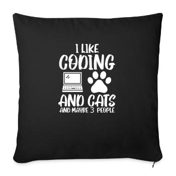 Programmierer Katze Coding Entwickler Informatik - Sofakissenbezug 45 x 45 cm - Schwarz - Vorne
