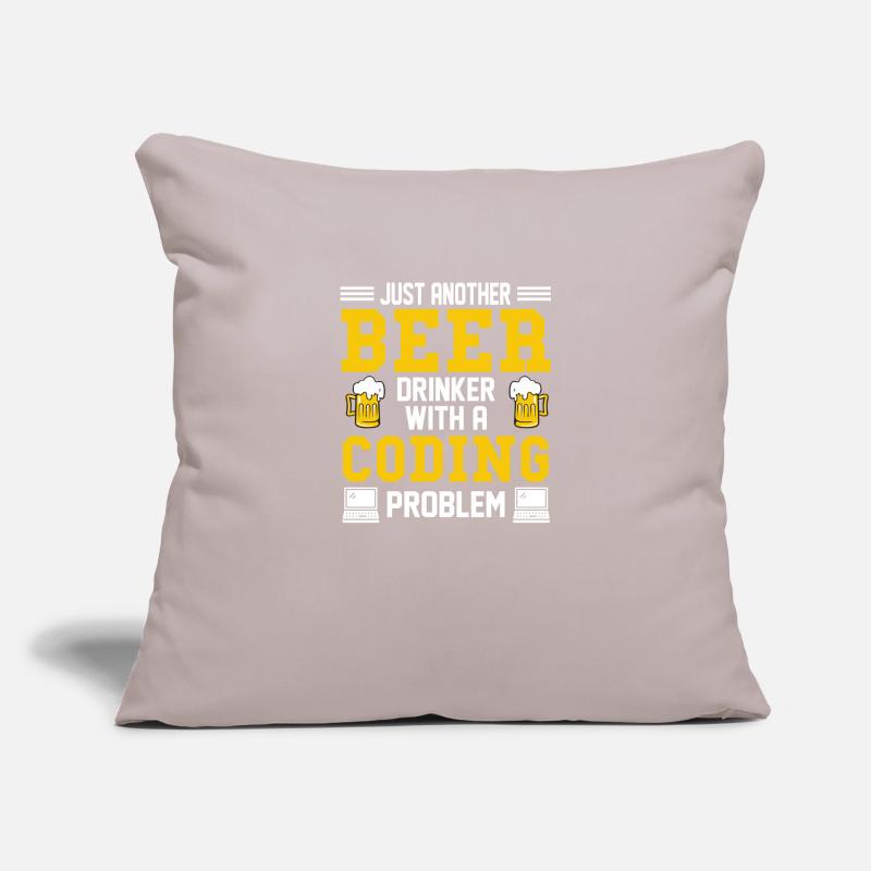 Coding Beer Programmer Coder Développeur Housse de coussin décorative 45 x 45 cm