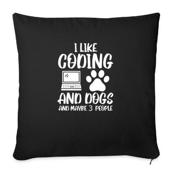 Développeur codeur de codage et de programmeur dog - Housse de coussin décorative 45 x 45 cm - noir - Devant