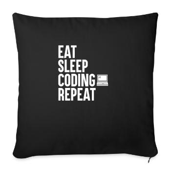 Programmeur de codage Coder Développeur de logiciels - Housse de coussin décorative 45 x 45 cm - noir - Devant