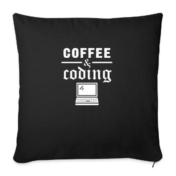 Programmierer Kaffee Coding Entwickler Informatik - Sofakissenbezug 45 x 45 cm - Schwarz - Vorne