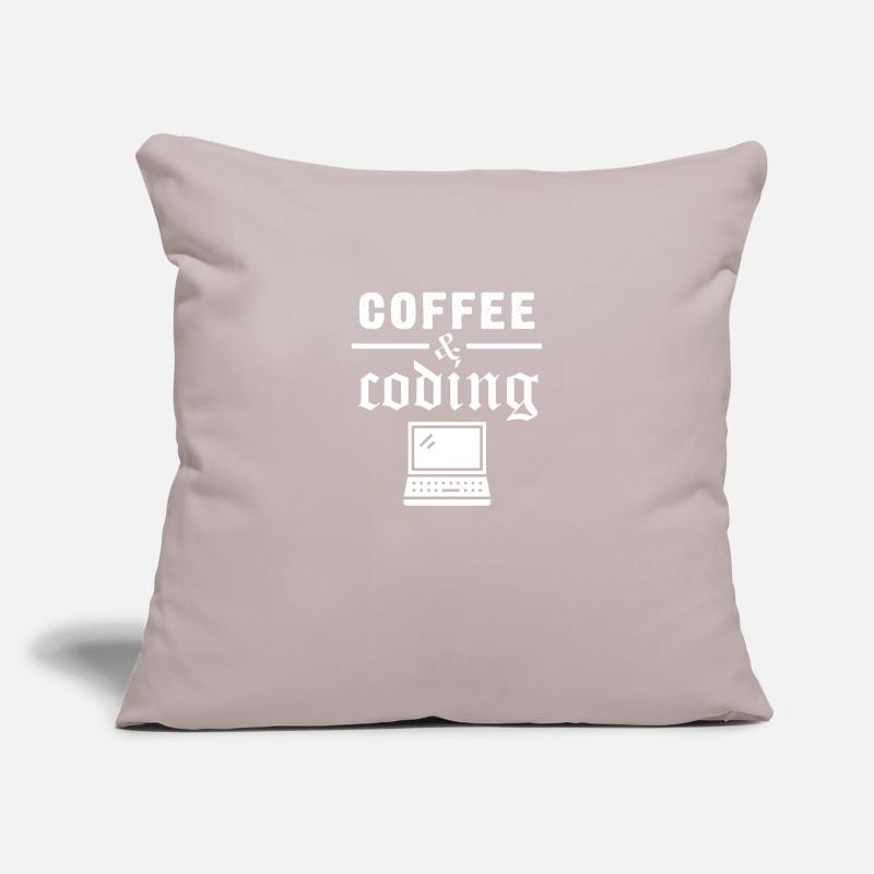 Programmeur Coffee Coding Developer Informatique Housse de coussin décorative 45 x 45 cm