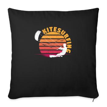 Kitesurfen Kiteboarding Kitesurfer Wassersport - Sofakissenbezug 45 x 45 cm - Schwarz - Vorne