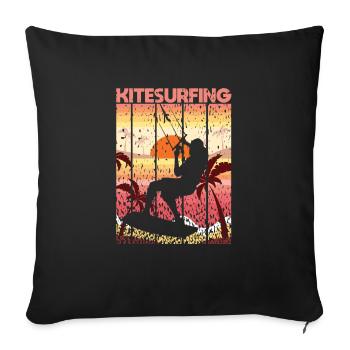 Kitesurfen Kiteboarding Kitesurfer Wassersport - Sofakissenbezug 45 x 45 cm - Schwarz - Vorne