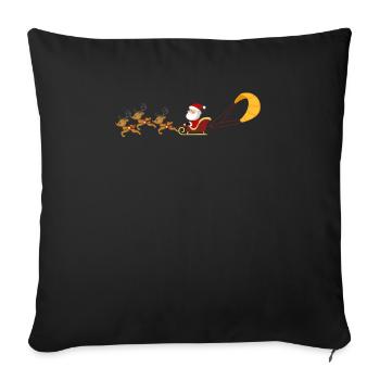 Kitesurfing Santa Claus Sleigh Reindeer - Sofa pillowcase 17,3'' x 17,3'' (45 x 45 cm) - black - Front