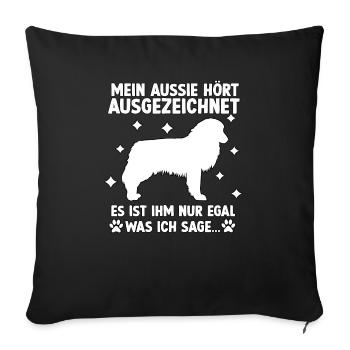 Süßes Aussie Hundetraining Australian Shepherd - Sofakissenbezug 45 x 45 cm - Schwarz - Vorne