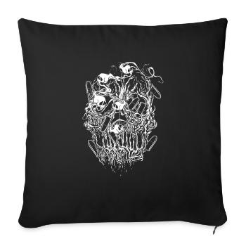 Bullets and Skull Roses Aesthetic Dripping Pattern - Sofakissenbezug 45 x 45 cm - Schwarz - Vorne