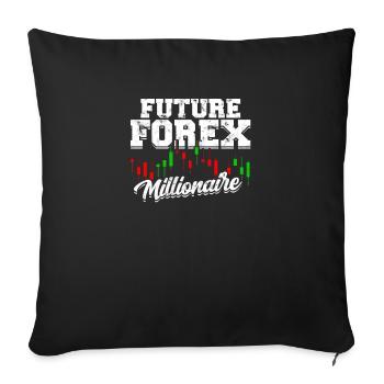 Future Forex Millionär - Börse - Sofakissenbezug 45 x 45 cm - Schwarz - Vorne