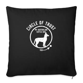 Cercle de confiance Mon chien de bétail australien - kelpie - Housse de coussin décorative 45 x 45 cm - noir - Devant