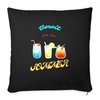Prêt pour le design estival - Housse de coussin décorative 45 x 45 cm - noir - Devant