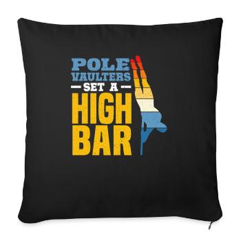 Pole Vaulters Set A High Bar Pole Vaulting - Sofa pillowcase 17,3'' x 17,3'' (45 x 45 cm) - black - Front