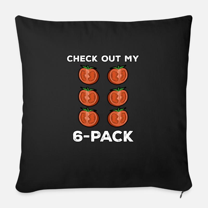 Lustiges Tomaten-Outfit - Sofakissenbezug 45 x 45 cm - Schwarz