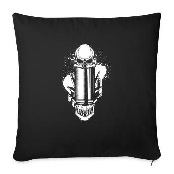 Bullets and Skull Roses Aesthetic Dripping Pattern - Sofakissenbezug 45 x 45 cm - Schwarz - Vorne