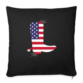 American Flag Cowboy Boot Stars And Stripes - Sofa pillowcase 17,3'' x 17,3'' (45 x 45 cm) - black - Front