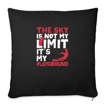 The sky is not my limit Funny Kitesurfing - Sofa pillowcase 17,3'' x 17,3'' (45 x 45 cm) - black - Front