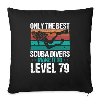 79 Scuba Diving Level 79 Year Diver Snorkeling - Sofa pillowcase 17,3'' x 17,3'' (45 x 45 cm) - black - Front