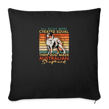 Tous les chiens ont été créés égaux puis Dieu fait - Housse de coussin décorative 45 x 45 cm - noir - Devant