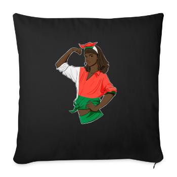 Madagascar Girl Unbreakable I Madagascar Heritage - Sofakissenbezug 45 x 45 cm - Schwarz - Vorne