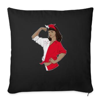 Fille maltaise incassable I Héritage maltais I - Housse de coussin décorative 45 x 45 cm - noir - Devant