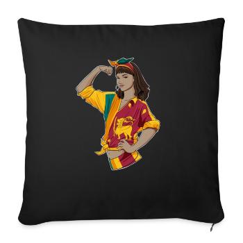 Sri Lanka Girl Unbreakable Sri Lanka Heritage Sri - Sofa pillowcase 17,3'' x 17,3'' (45 x 45 cm) - black - Front