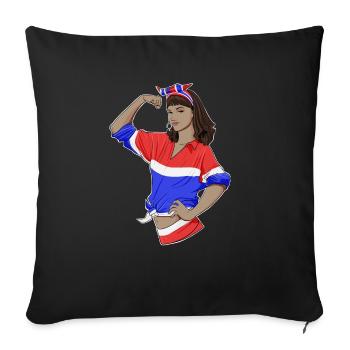 Fille thaïlandaise incassable I Héritage thaïlandais I Thaïlande - Housse de coussin décorative 45 x 45 cm - noir - Devant