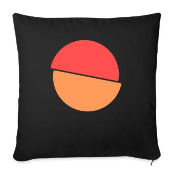 Geteilter Kringel Rotes Und Oranges Design - Sofakissenbezug 45 x 45 cm - Schwarz - Vorne