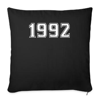 Année 1992 - Année chanceuse - Housse de coussin décorative 45 x 45 cm - noir - Devant