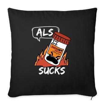 ALS awareness Lou Gehrig’s Disease Warrior Funny - Sofa pillowcase 17,3'' x 17,3'' (45 x 45 cm) - black - Front
