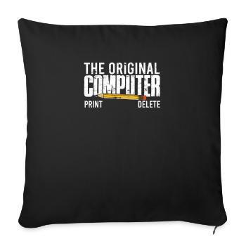 The original computer print delete - computer - Sofa pillowcase 17,3'' x 17,3'' (45 x 45 cm) - black - Front